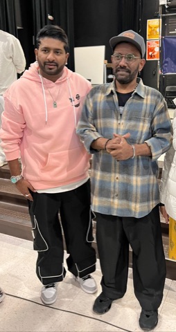 Our founder with a visiting artist at the studio