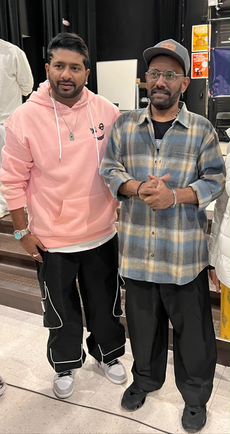 Our founder with a visiting artist at the studio