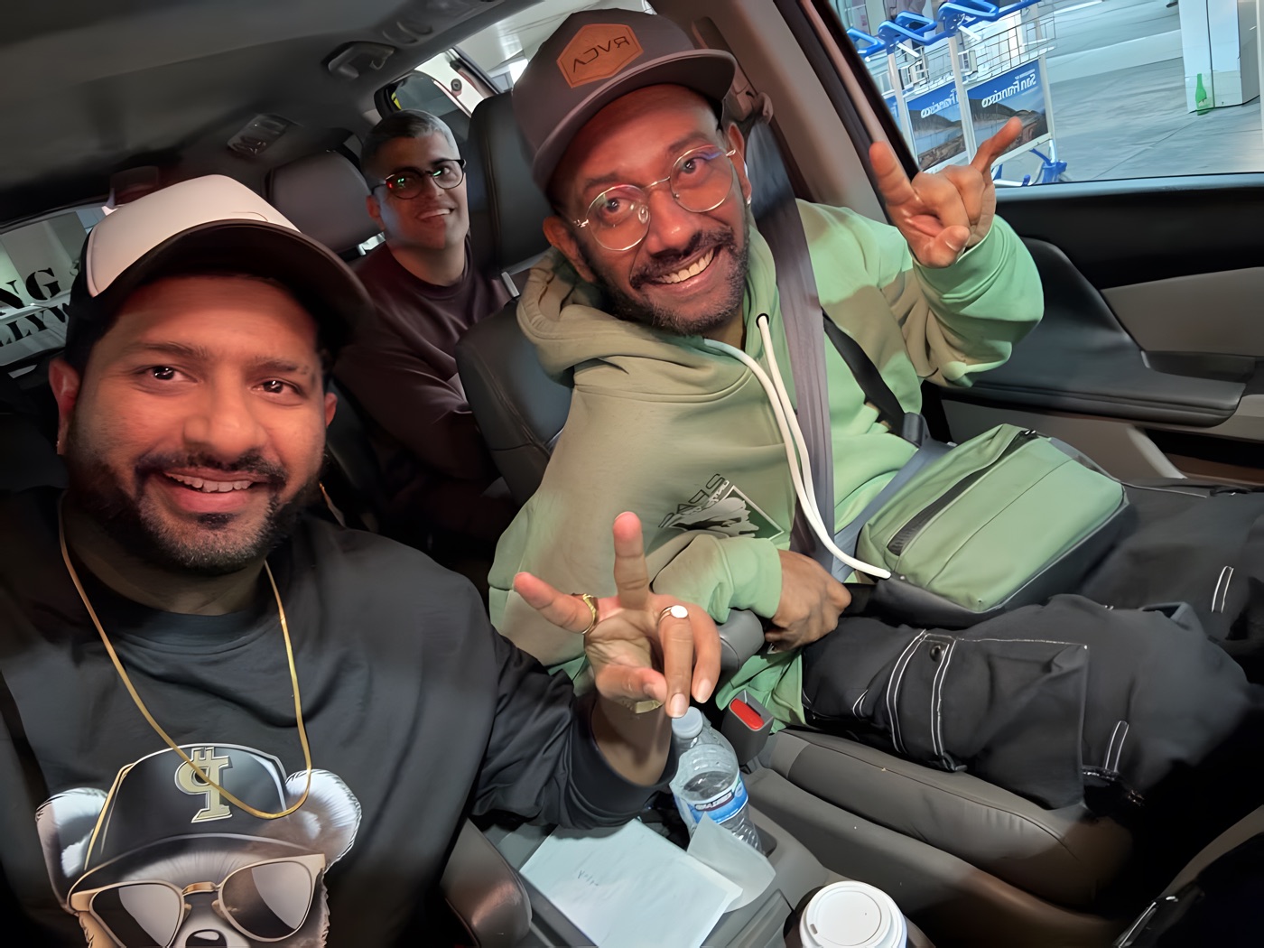Our founder on the road with fellow artists
