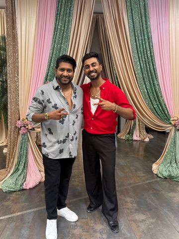 Our founder with a guest performer at a showcase evening